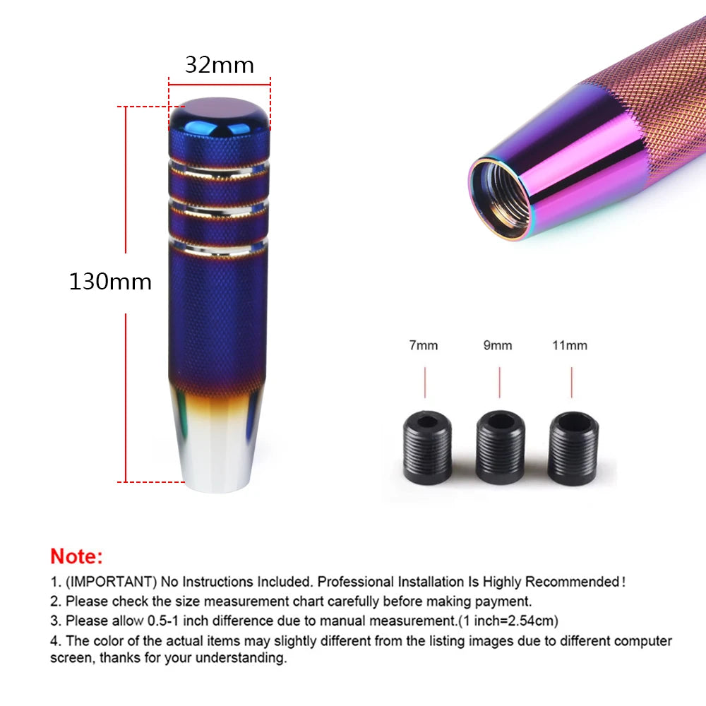 Universal Auto JDM 130MM Rändelschaltknauf Schaltgetriebe Aluminium Rutschfester Schalthebelknauf
