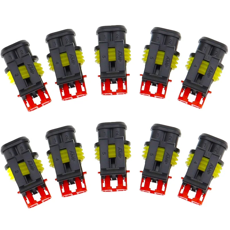 Promotion! 10 Kit 2 Pin Way Waterproof Electrical Wire Connector Plug  1.5mm Terminals 2Pin HID Plug Auto Xenon lamp Plug