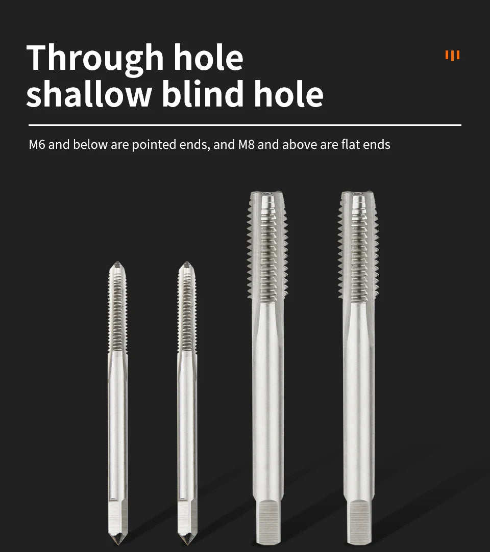 SIQICNC Right Hand Thread Tap HSS Machine Plug Tap Metric Screw Tap Drill Thread Tool M2 M3 M4 M6 M7 M8 M10 M12 M14 Hand Tools