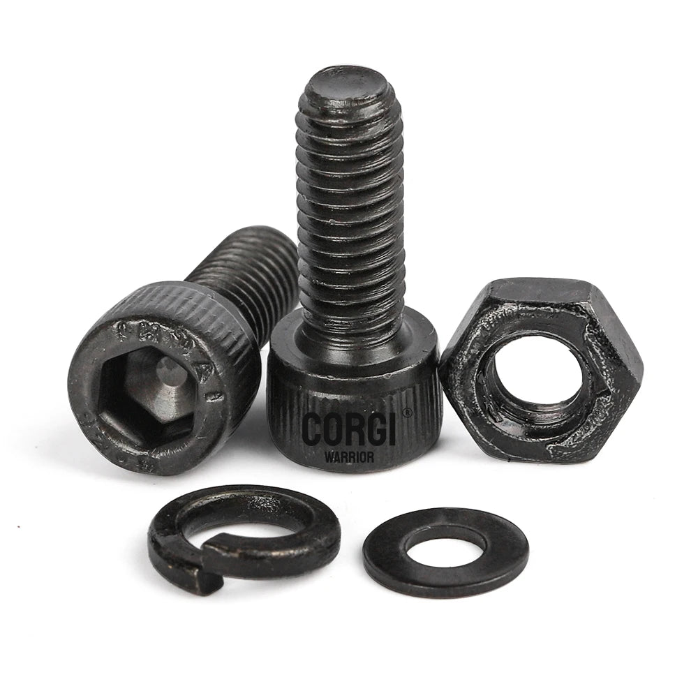 Hex Socket Head Cap Screws Kit M2 M2.5 M3 M4 M5 M6 M8 M10 up to 1140 DIN912 Black 12.9 Grade Carbon Steel Bolts Nuts Assortment