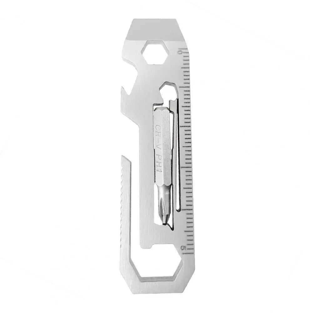 Useful Multitool Card Stainless Steel Outdoor Tool Card Mini 7 in 1 Tool Combination Multitool Card  Hexagon Wrench