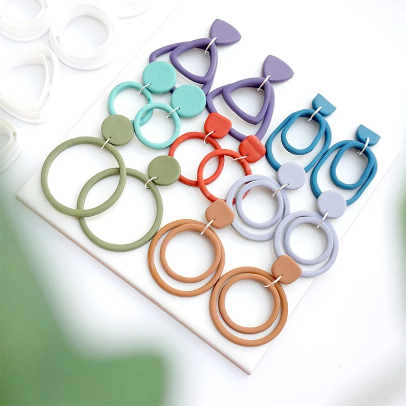 Hollow Ring Polymer Clay Molds Diameter 25/30/35/40/45mm Round Shape Clay Cutter DIY Earring Pendant Jewelry Making Tool