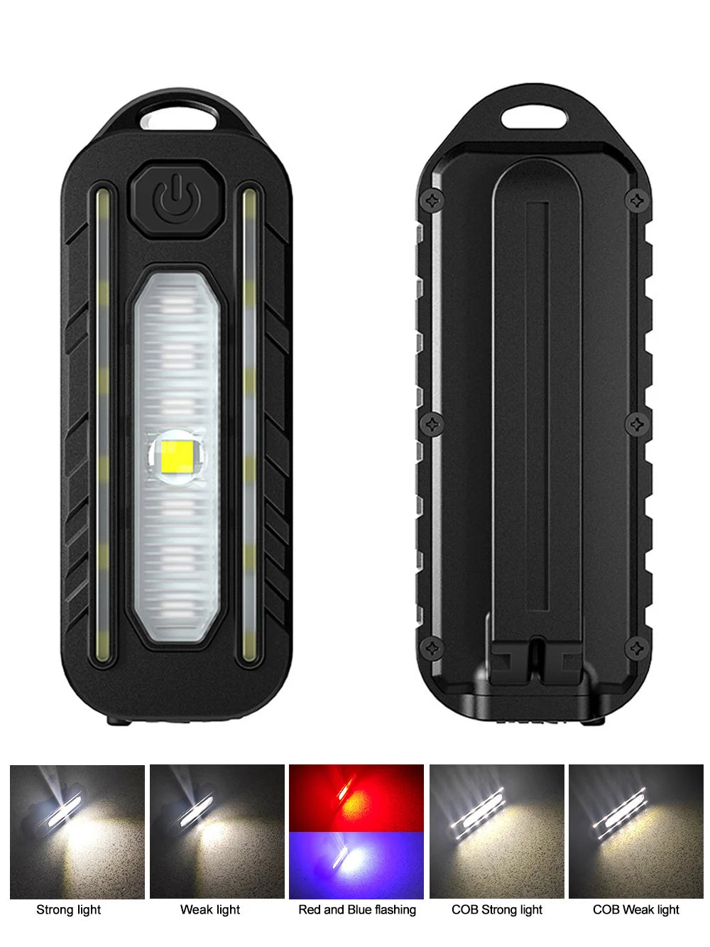 Feu arrière de vélo à LED rouge et bleu avec clip, éclairage d'urgence pour police, rechargeable par USB, clignotant, lampe torche de sécurité 