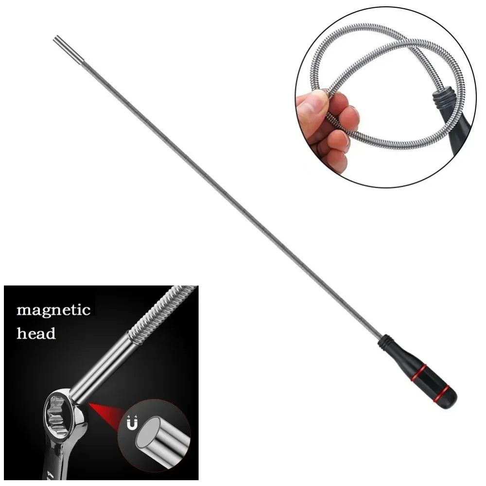 Flexible Magnetic Pickup Tool 25Inch Flexible Bend-It Magnet Snake Pick-Up Bendable Retriever Stick for Garbage/Keys/ Bolts,Nuts