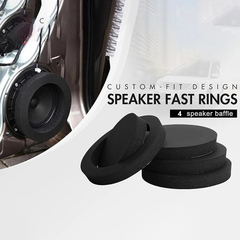 4PCS 4/5/6.5 Inch Car Speaker Sound Insulation Ring Cotton Bass Door Trim Soundproof Auto Interior Accessories Foam Universal