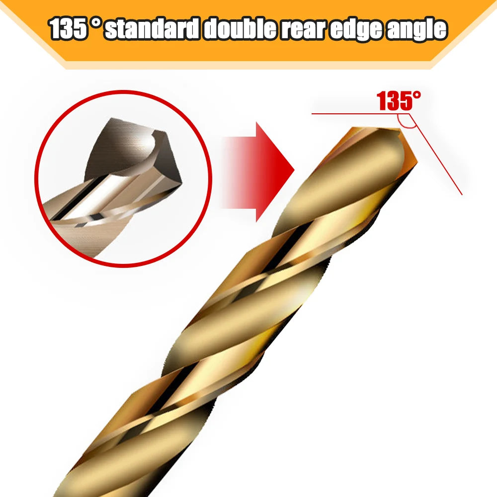 50pcs High Speed Steel Ti-plated Twist Bit Titanium Coated Drill Bits Tool High Quality Power Tools 1mm 1.5mm 2mm 2.5mm 3mm