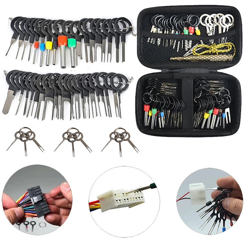 Automotive Plug Terminal Removal Tool Electrical Wire Crimp Split Connectors Pin Extractor Kit Keys for Car Repair Take Out Pins - ToolFlx