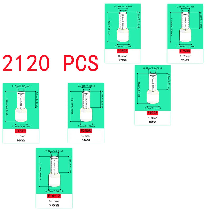 VE Tubular Crimping Terminal,Multiple Crimping Terminal Pliers Combination Set,Electrical Equipment Connector,Crimping Pliers