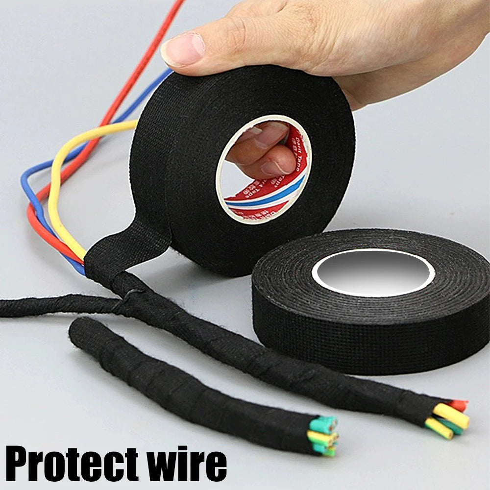 Electrical Tape Heat-resistant Harness Bundle Insulation Auto Wiring Fabric Cloth Wrap Waterproof Cable Organizer Adhesive Tapes