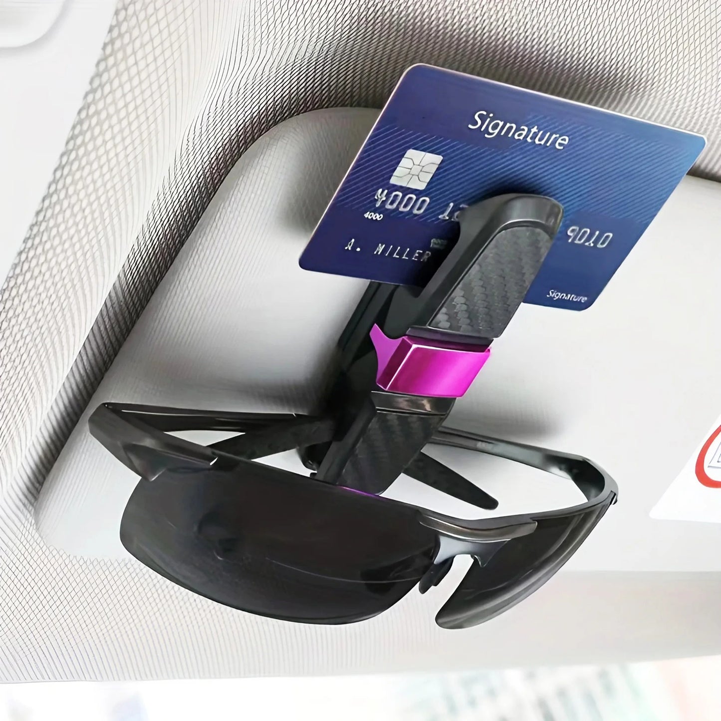 1PC 180 Degree Glasses Holder for Car Sun Visor, Sunglasses Eyeglasses Mount with Ticket Card Clip