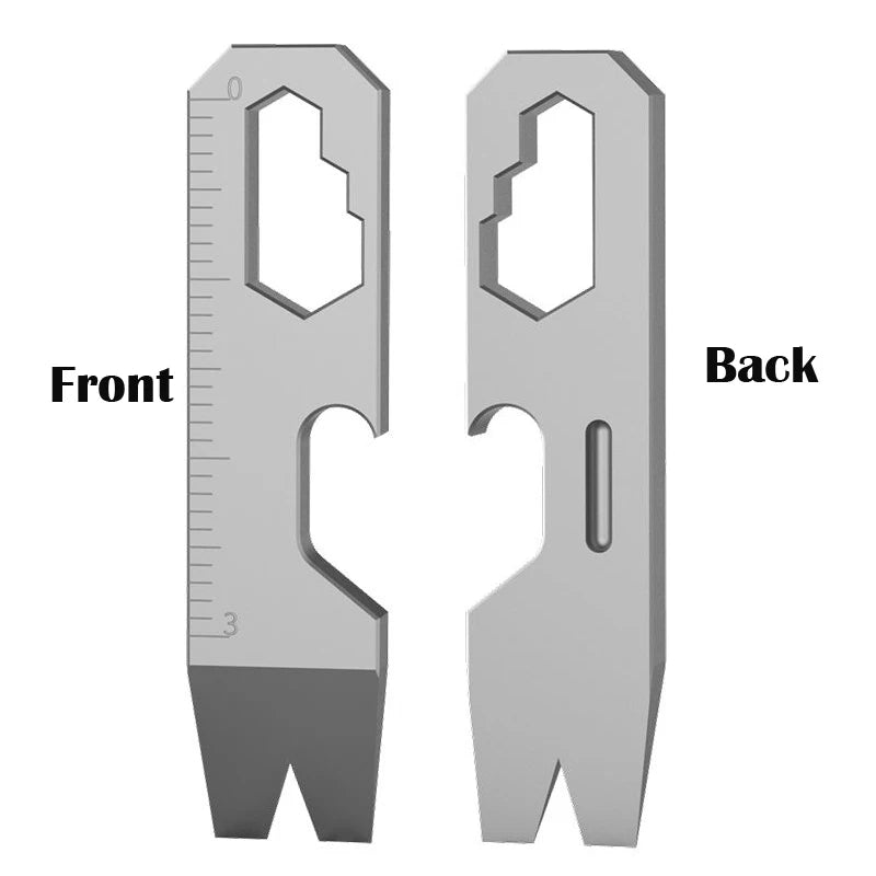 8 EN 1 MINI TC4 Alliage de Titane Crowbar Décapsuleur Échelle Graduée Clé Hexagonale EDC Outils Extérieurs Équipement de Camping Multifonction 