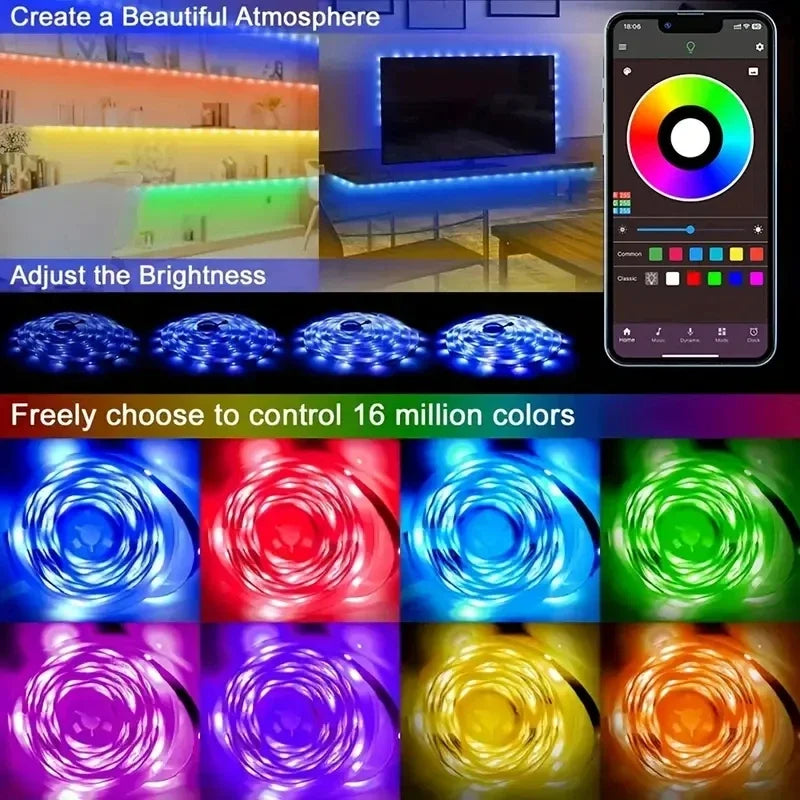 LED-Leuchten Bluetooth 5050 SMD USB-LED-Streifen Alexa APP-Steuerung WIFI RGB Klebeluces LED-TV-Hintergrundbeleuchtung Lampen für die Raumdekoration 