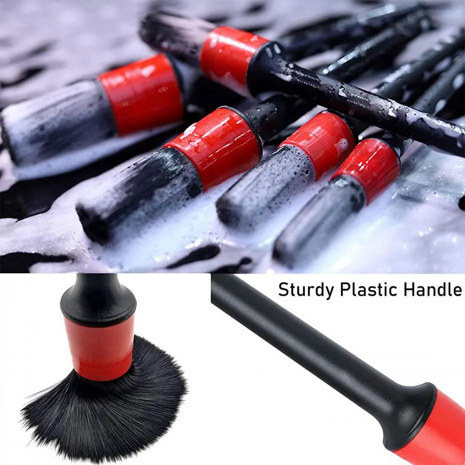 SEAMETAL 13/15pcs Car Detailing Cleaning Kit Car Washing Brushes Sponges Towels for Car Air Vents Rim Clean Dirt Dust Wash Tools