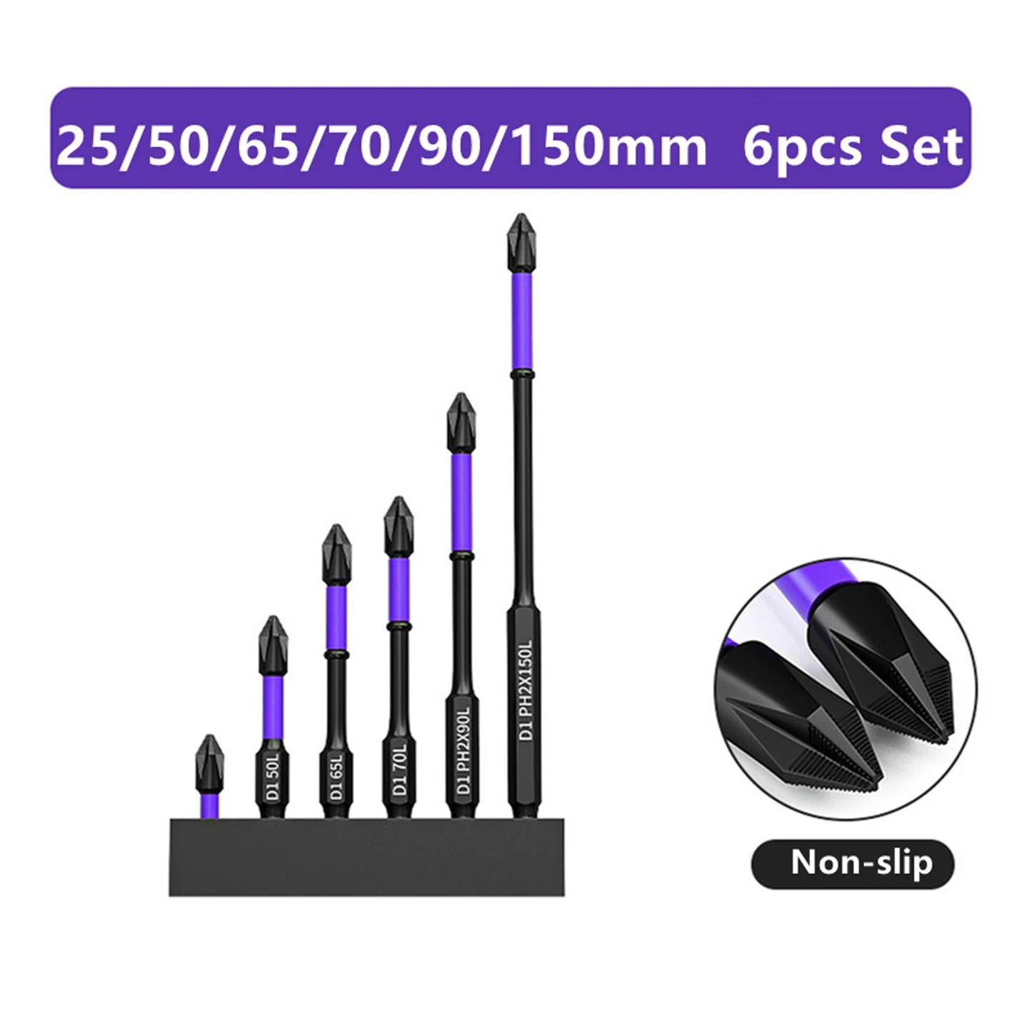 D1 Anti-Slip and Shock-Proof Bits Screwdriver Bits,High Hardness Strong Magnetic