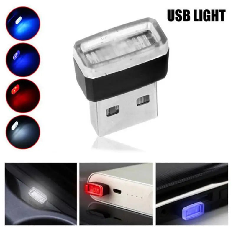 Mini USB LED Car Light Ambient Night Light Decorative Neon Lamp Auto Interior Atmosphere Emergency PC Mobile Power Charging