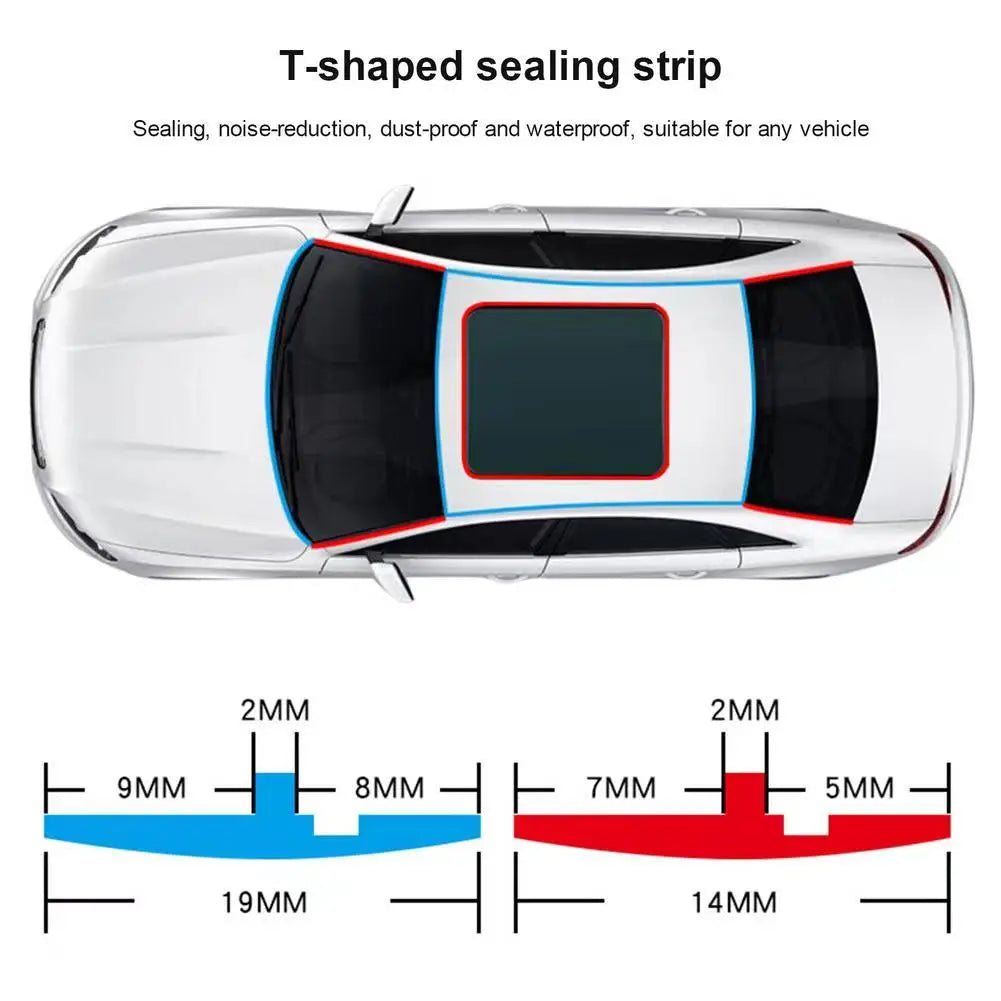 Car Seals Edge Sealing Strips Rubber Auto Roof Windshield Car Sealant Protector Strip Window Seals Noise Insulation Soundproof