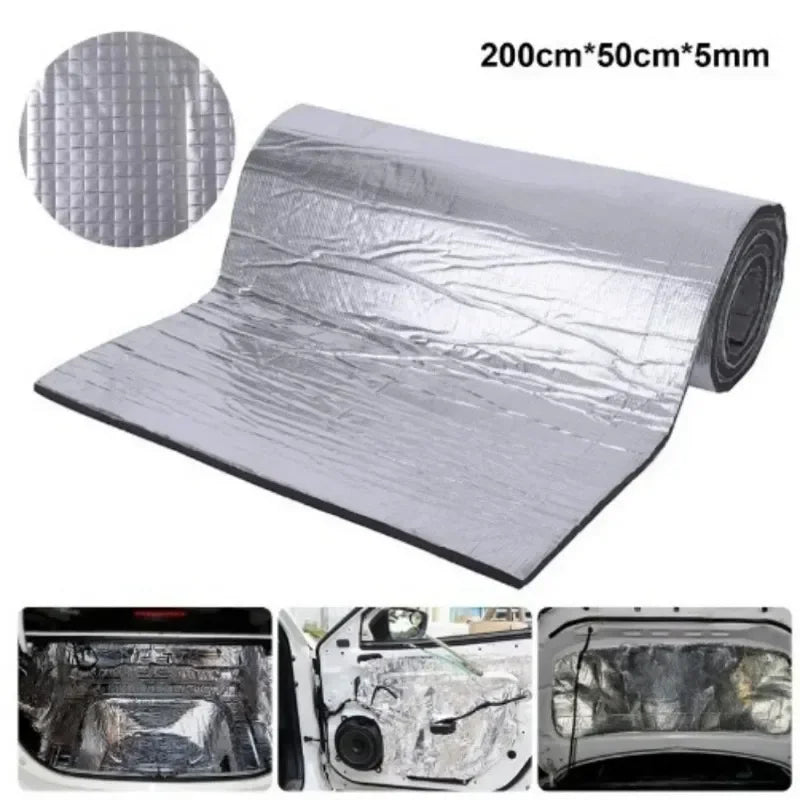 2000*500mm 5/10mm Car Sound Mat Proofing Deadener Heat Noise Insulation Deadening Mat Hood Closed Cell Foam Accessories