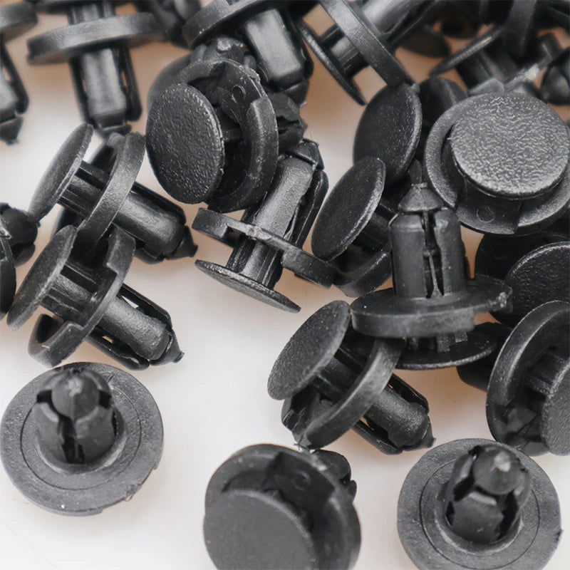 10/20/50pcs 8mm Diameter 8mm Black Vehicle Car Bumper Door Panel Fender Liner Clips Retainer Plastic Auto Fasteners Rivets Clips - ToolFlx