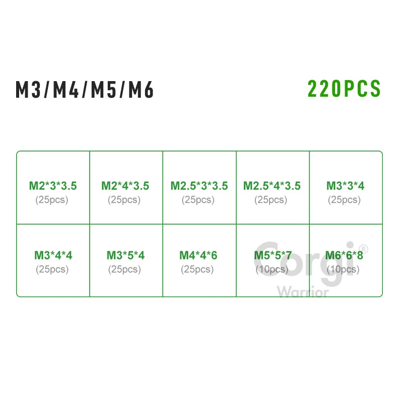 Messing-Wärmeeinstellmutter, Heißschmelzmuttern, Gewindeeinsatz, Rändelmutter, Einbettungs-Kupfermuttern-Sortiment zum Befestigen von 3D-Drucken M2-M6 