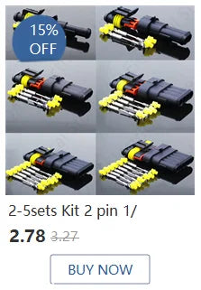 2 Pin Way Sealed Waterproof Electrical Wire Connector Plug Set auto connectors with cable