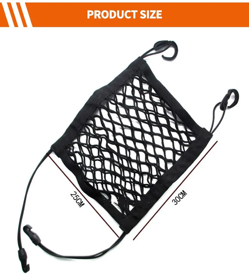 Filet de rangement pour voiture, sac de rangement pour style de voiture, filet en maille élastique, organisateur d'accessoires automobiles 