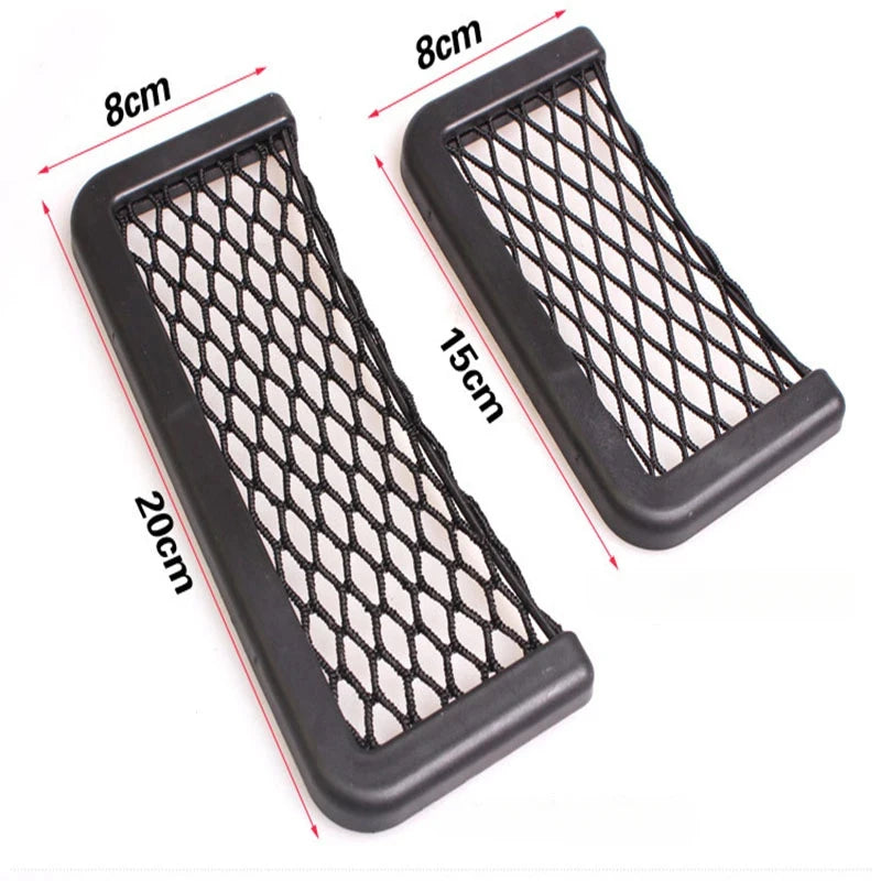 4Pcs Auto Seat Side Interior Back Sundries Pocket Mesh Storage Bag Phone Net Pocket Holder Car Storage Bag Elastic Flexible Nets