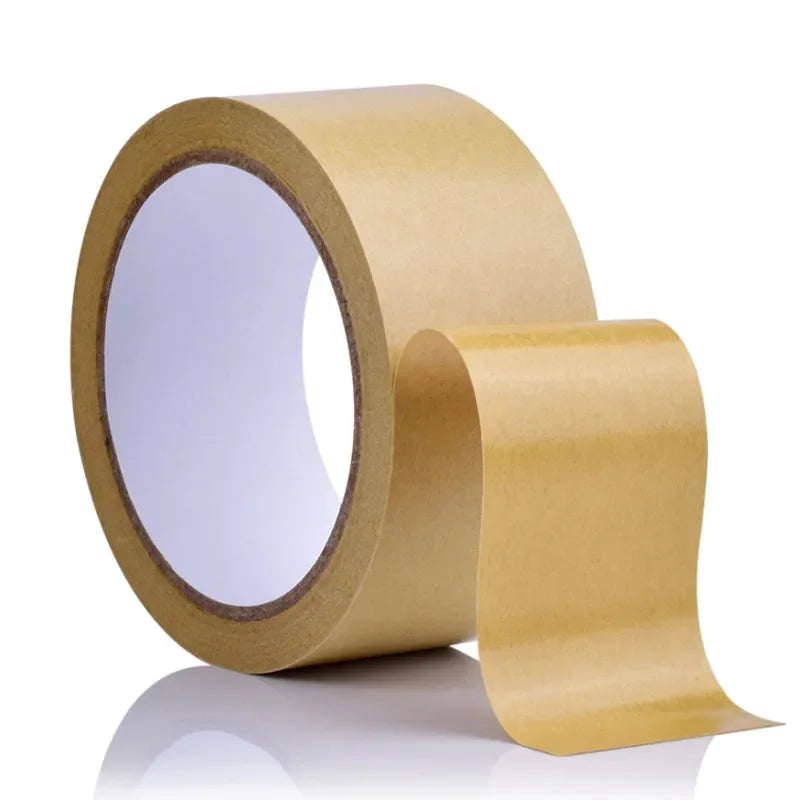 1 Roll 23m Gummed Kraft Paper Brown Bundled Adhesive Masking Paper Tape for Box Sealing Kraft Paper Tape Packaging Tools