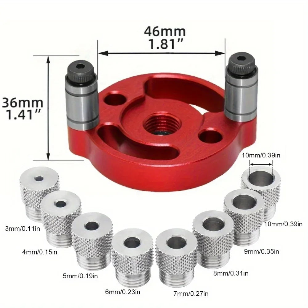 Self Centering Doweling Jig, Self Center Dowel Jig Handheld Drill Guide for Straight Holes Wood Panel Hole Puncher Locator Tool