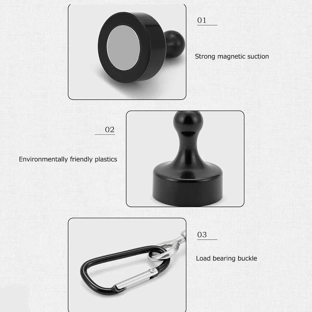 5-20PCS Strong Magnetic Hooks Multipurpose Outdoor Tent Camping Light Hook Magnet Bearing Hanger D Type Mountaineering Buckle