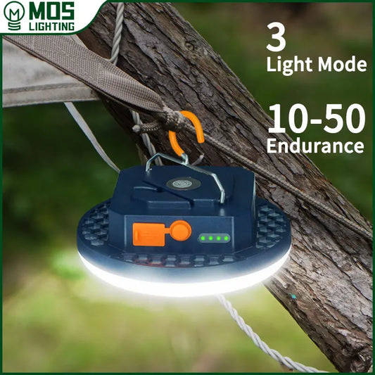 MOSLIGHTING Camping Light Rechargeable Lantern Portable Flashlight Emergency Night Market Lights Outdoor Camping Bulb Tent Lamp