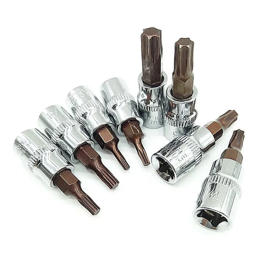 1pc Torx Screwdriver Bit 1/4 Inch Drive Socket Ratchet Socket Wrench Adapter Hand Tools T8 T10 T15 T20 T25 T27 T30 T40