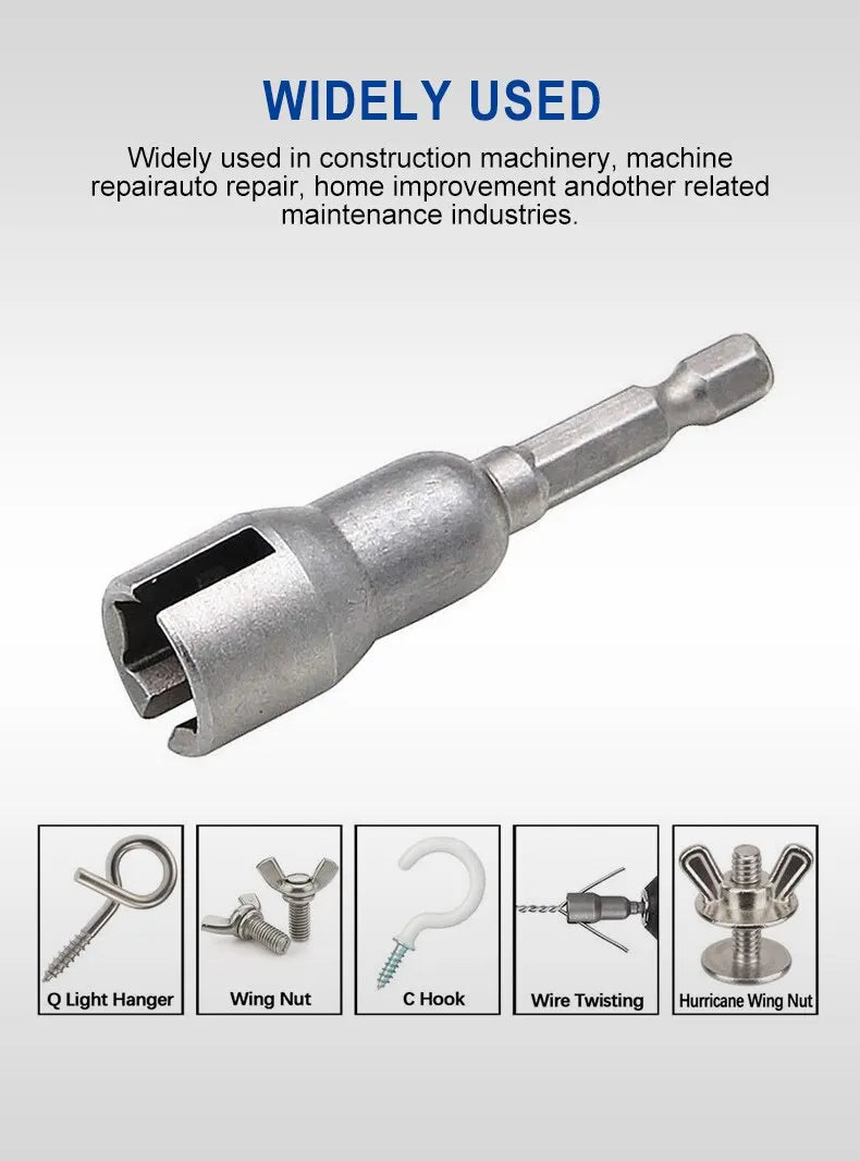 Natural Slotted Butterfly Hole Socket Wrench 65mm Hexagonal Handle Electric Screwdriver Wing Nut Socket Tool