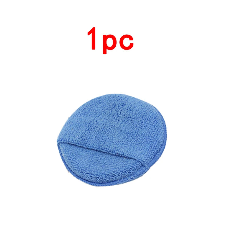 1/2/3pcs 5-inch Round Car Care Microfiber Pocket Sponge Auto Wax Applicator Pad Car Detailing Hand Polishing Pad Car Polish