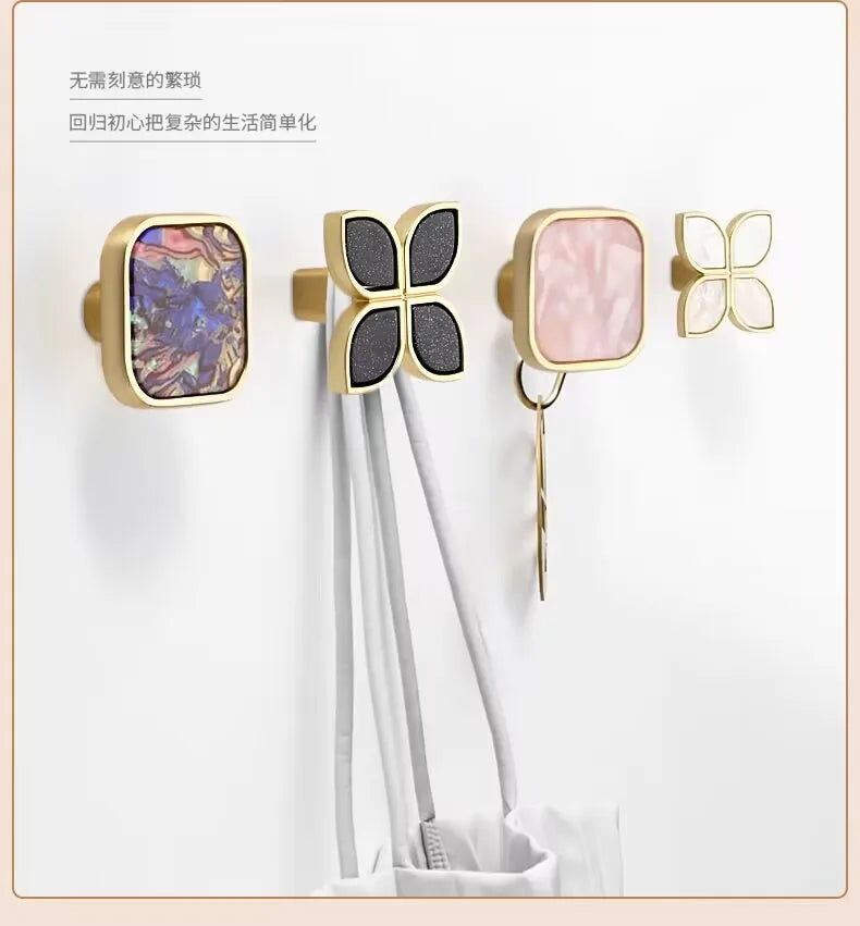 Handles Drawer Cabinet Furniture Kitchen Handles for Cabinet Knob Door Drawer Furniture Kitchen Knob Four-Leaf Clover Square