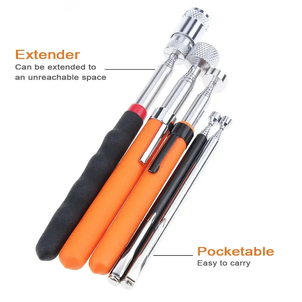 Foldable Strong Magnetic Pickup Tool Metal Flexible Pick Up Tool Suction Bar Magnet Spring Grip Grabber Portable Hand Tools