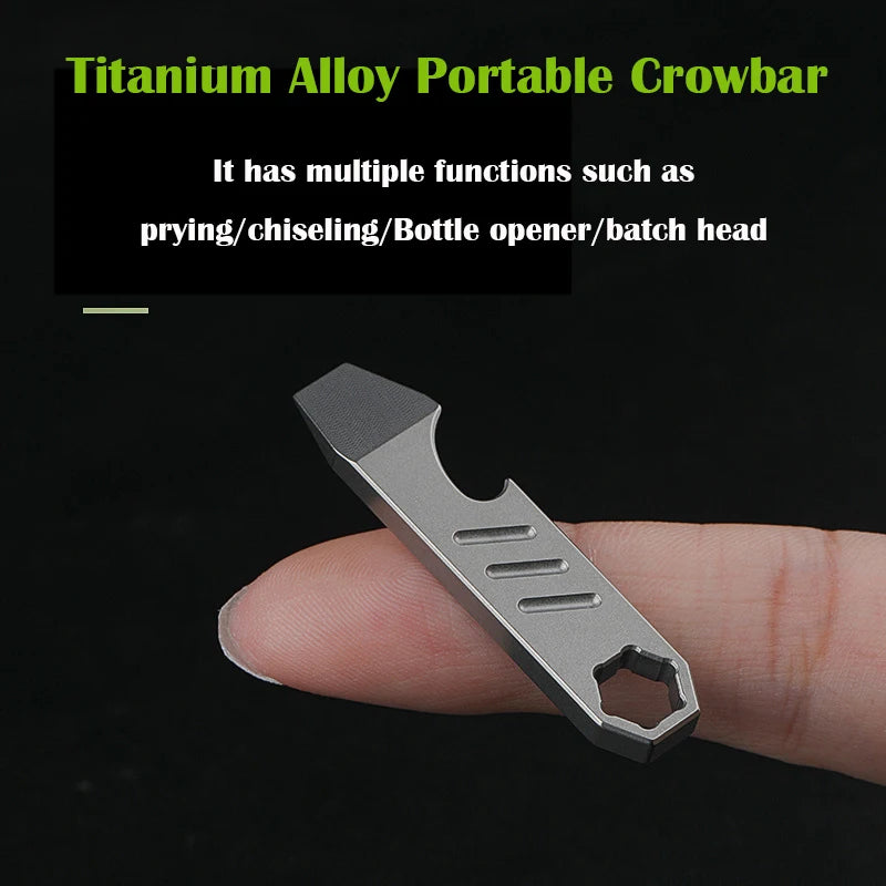 TC4 Titanium Alloy Pry Bar Mini Crowbar EDC Multifunctional Pocket Tool Outdoor Bottle Opener Exquisite Gift