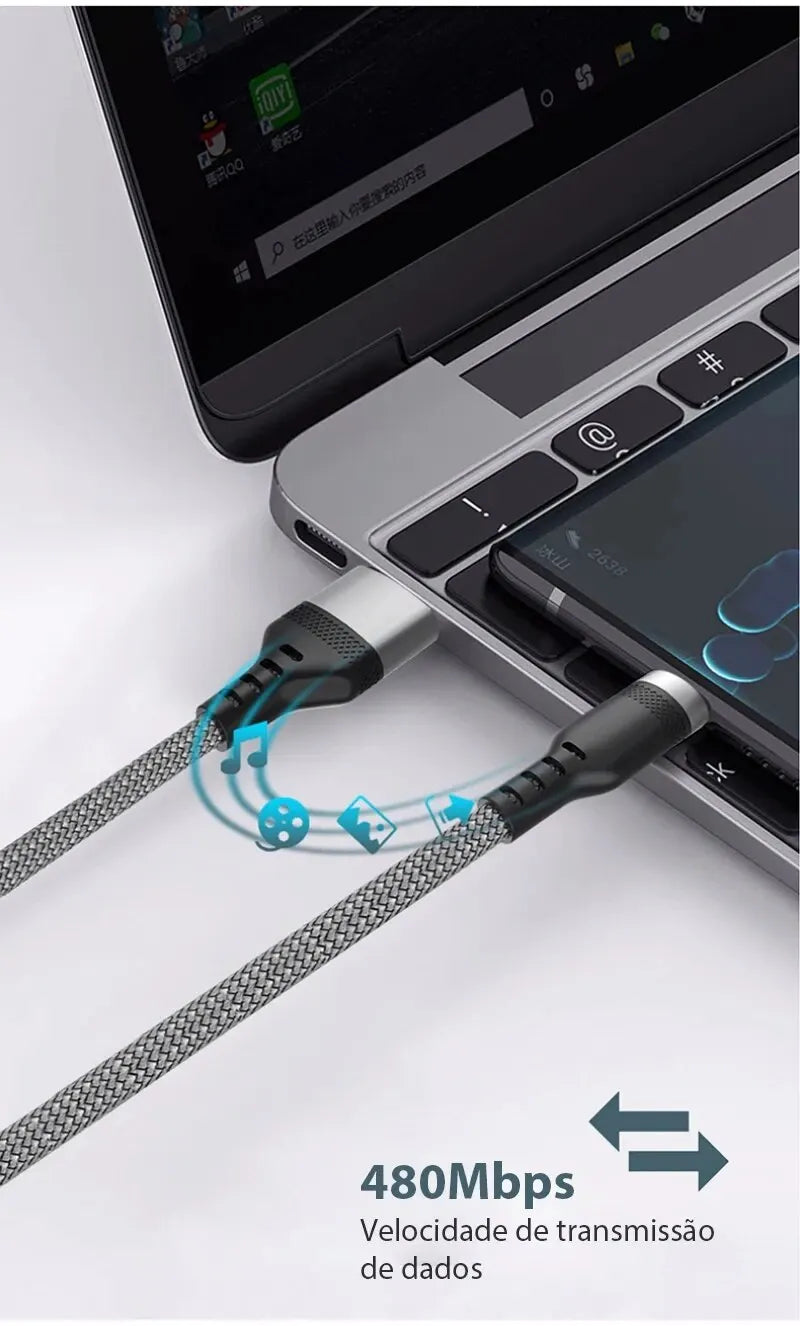 Extended 5-Meter Type-C USB Android 5A Super- Charging Cable Suitable For Huawei, Xiaomi, Vivo, And Leeco Phone Data Cable