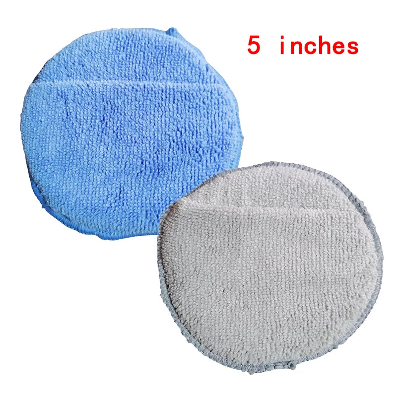 1/2/3pcs 5-inch Round Car Care Microfiber Pocket Sponge Auto Wax Applicator Pad Car Detailing Hand Polishing Pad Car Polish