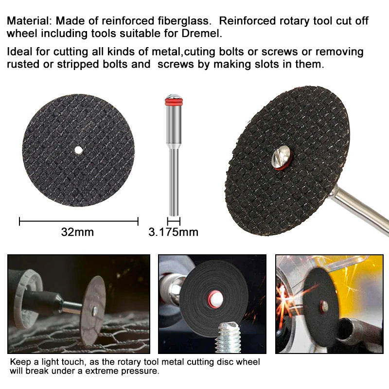 CMCP 101/102pcs Metal Cutting Disc For Dremel Grinder Rotary Tool Circular Saw Blade With Mandrels Abrasive Cutting Disc