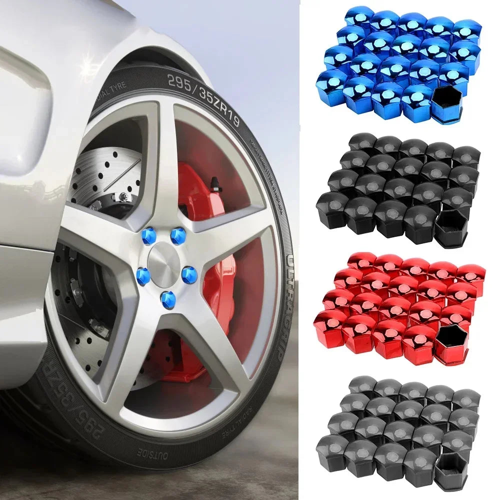 Car Wheel Nut Caps Protection Covers Caps Anti-Rust Auto Hub Screw Cover Car Tyre Nut Bolt Exterior Decoration 19/17mm 20pcs/set