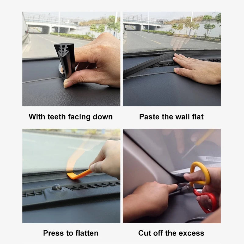 SEAMETAL 1.6m Auto Dashboard Sealing Strip Universal Car Sticker Rubber Seals Noise Insulation for Weatherstrip Car Accessories - ToolFlx