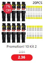 Promotion! 10 Kit 2 Pin Way Waterproof Electrical Wire Connector Plug  1.5mm Terminals 2Pin HID Plug Auto Xenon lamp Plug