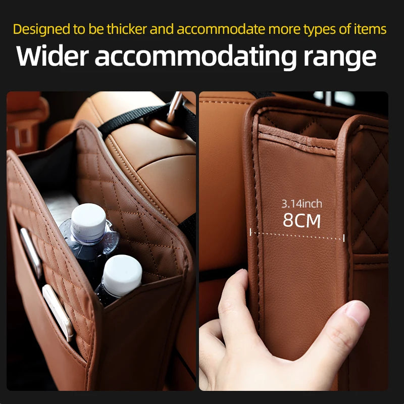 Multifunctional car seat storage bag Leather storage bag Garbage bag Storage bag Suitable for most car models