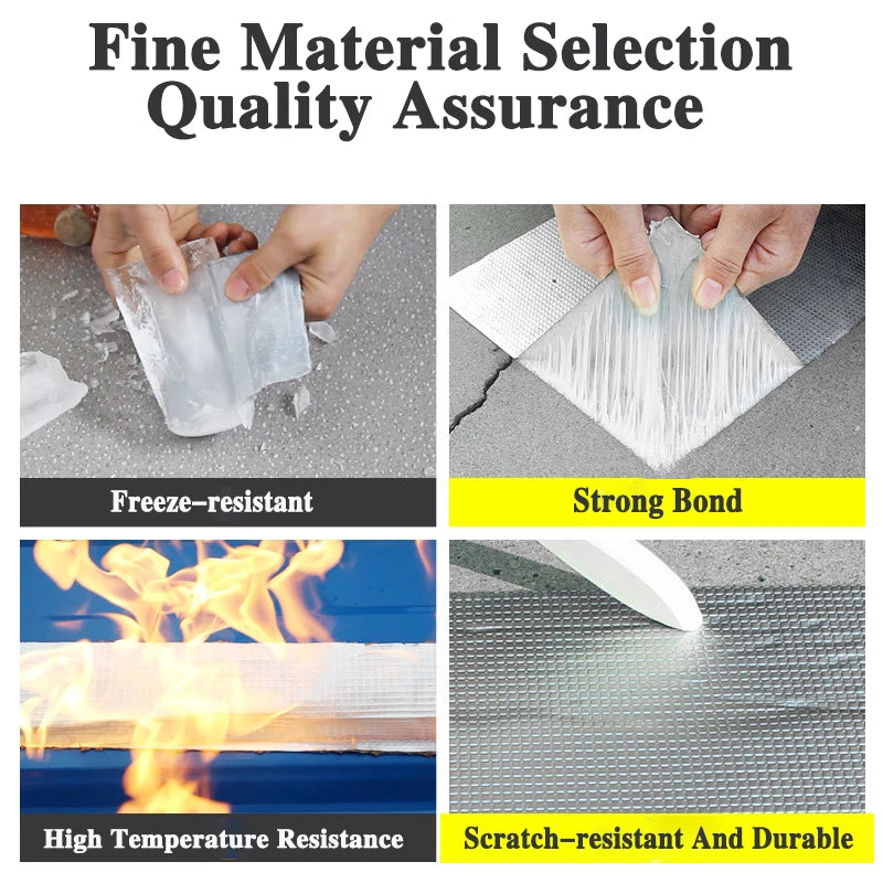 Waterproof Tape High Temperature Resistance Aluminum Foil Thicken Butyl Tape Wall Pool Roof Crack Duct Repair Sealed Self Tape - ToolFlx