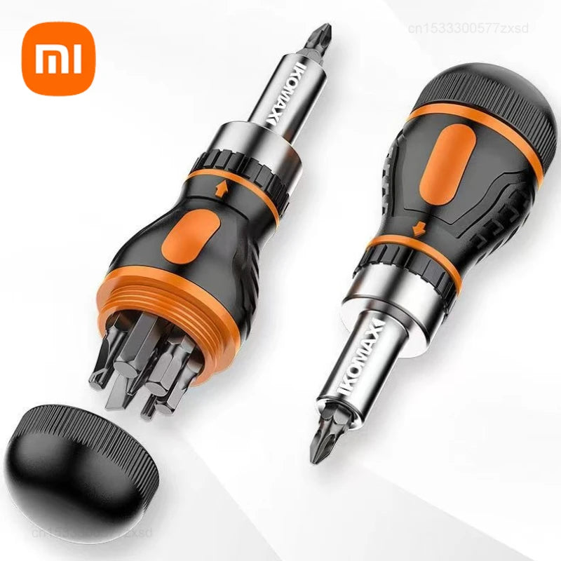 Xiaomi Ensemble de tournevis à cliquet réglable 9 en 1 Outils de tournevis à écrou magnétique Tournevis à main multifonctionnel pour réparation électronique 