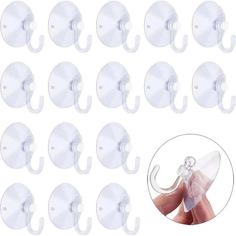 10/5Pcs Suction Cup Hooks Strong Suction Cup Holder with Plastic Hooks For Glass Window Wall Hook Hanger Home Kitchen Bathroom