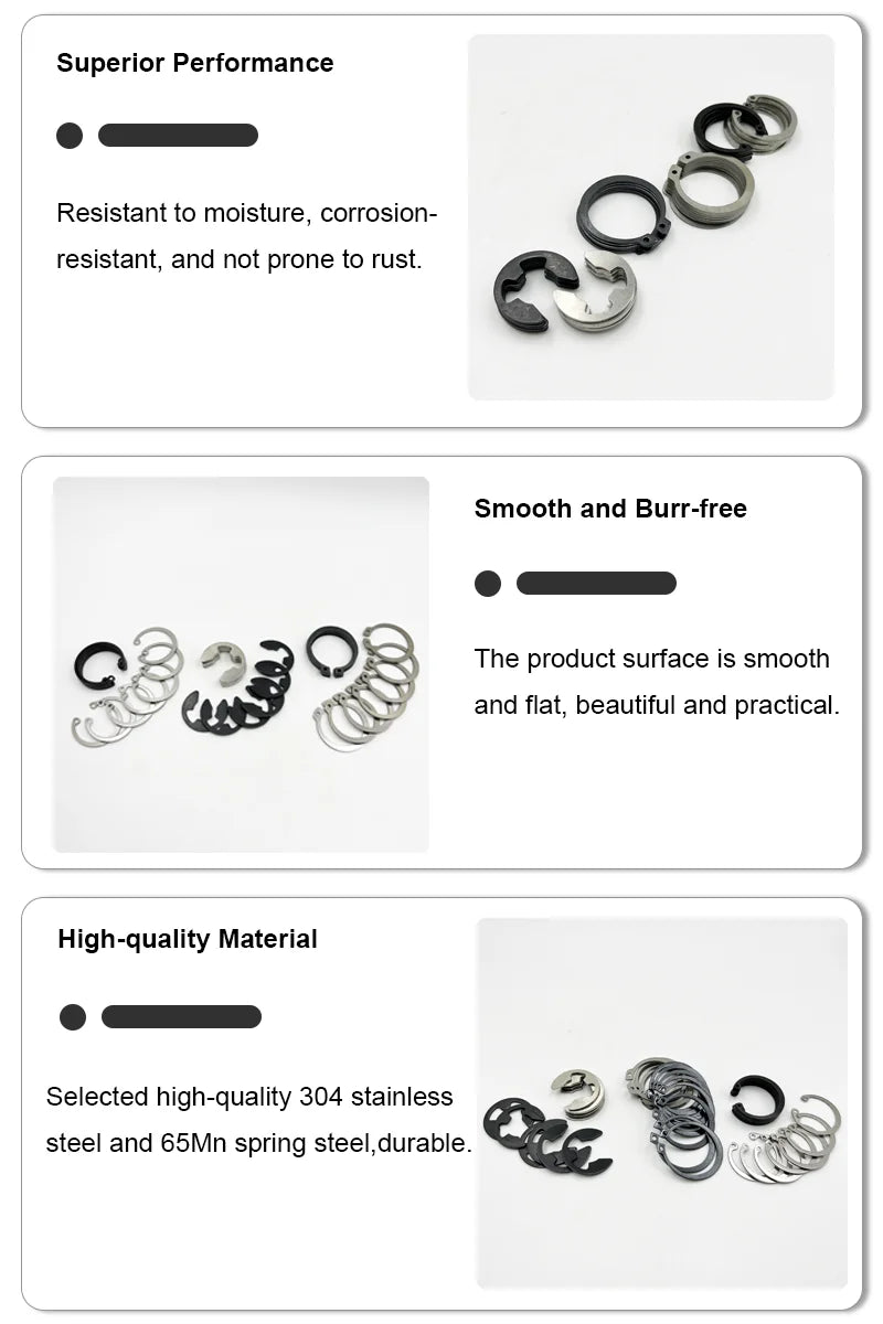 C type Internal circlip for hole Stainless Steel Carbon Steel E-clips Ring Snap Retaining Circlip M1.5-M48 circlip set for shaft