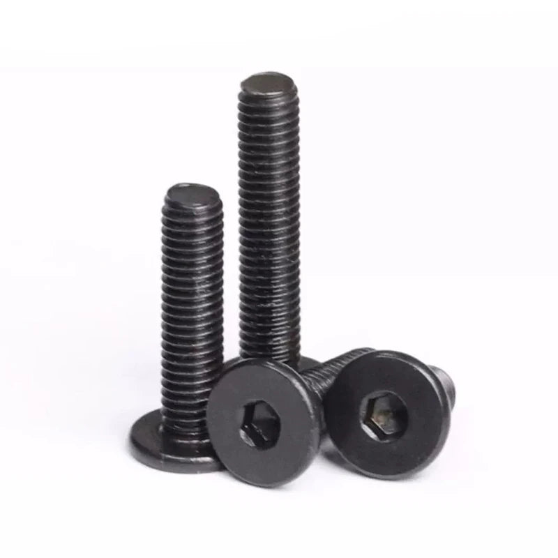 10-50Pcs M2 M2.5 M3 M4 M5 M6 CM Black Stainless Steel Hex Hexagon Socket Ultra Thin Super Low Flat Head Allen Cap Screw Bolt