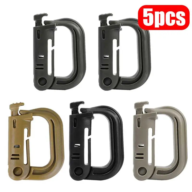 5 STÜCKE Grimloc Molle Karabiner D Sicherungsring Kunststoffclip Schnappring Schnalle Karabiner Schlüsselanhänger Verschluss Tasche Schnalle