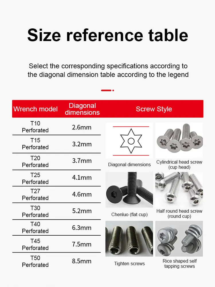 9Pcs Torx Star Wrench Kits Set Allen Keys Hexagon Hex Head Spanner Keys Set Double End L Type Star Screwdriver Hand Repair Tools